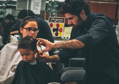 Its been a few weeks since your last haircut. You used to go to daddy's hair stylist (Lori) in Queens but since daddy's schedule at work changed we can't go there anymore. Lori only works on Saturdays. Dad found a new place in the city so mommy has a choice of either going to Queens or find someone nearby. And that's exactly what mommy did. She took you to a local neighborhood location named Jacobs Barber Shop in Bellmore. I was told that you really enjoyed the entire process of getting your haircut. You were never a problem for Lori. Everyone always wondered how well you handled getting a haircut at such a young age. So mommy dropped off Annelise at school and with Paula they took you for a much needed haircut. Upon your request you wanted Paula to sit with you as you received your knew "dew."