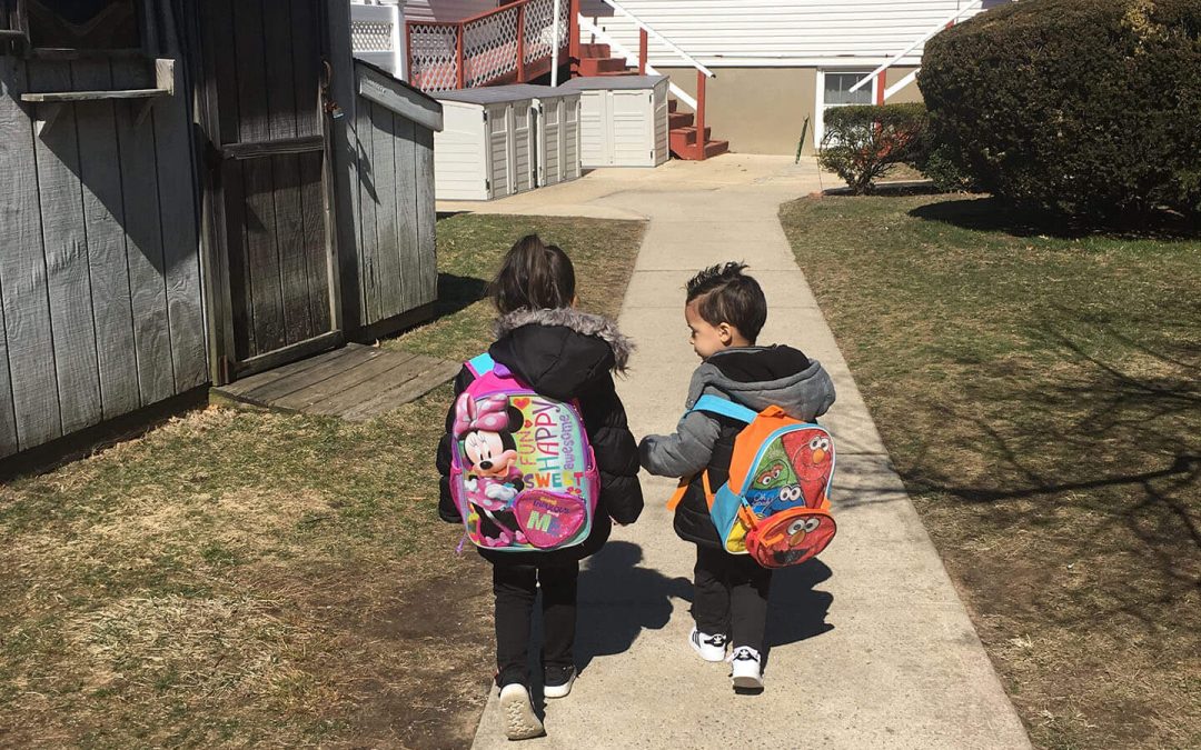 To school with my kids…